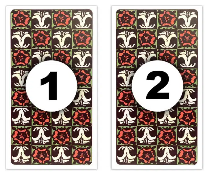 Tirage en coupe à deux cartes