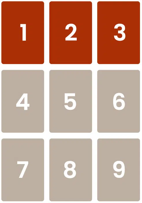 Ligne 1 du Carré de 9 Lenormand