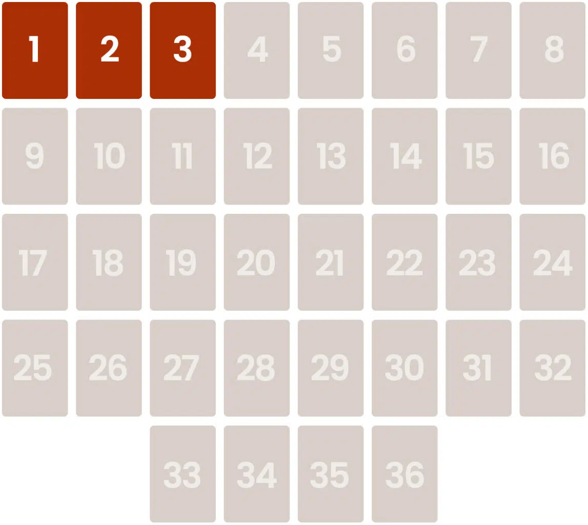 Le coin supérieur gauche du Grand Tableau Lenormand