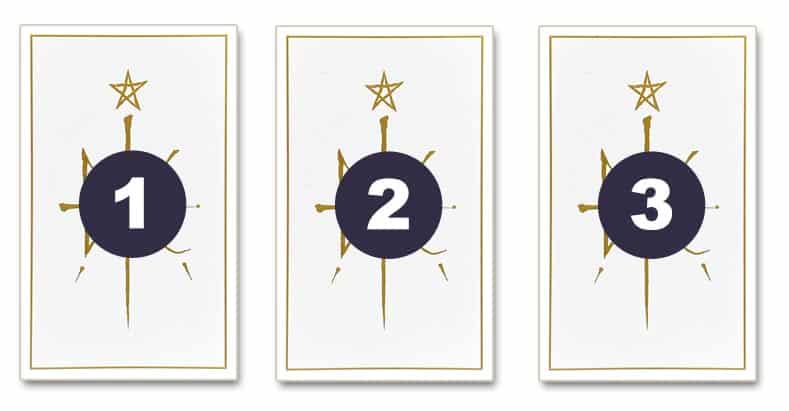 Oracle de la Triade : Tirage en ligne à 3 cartes