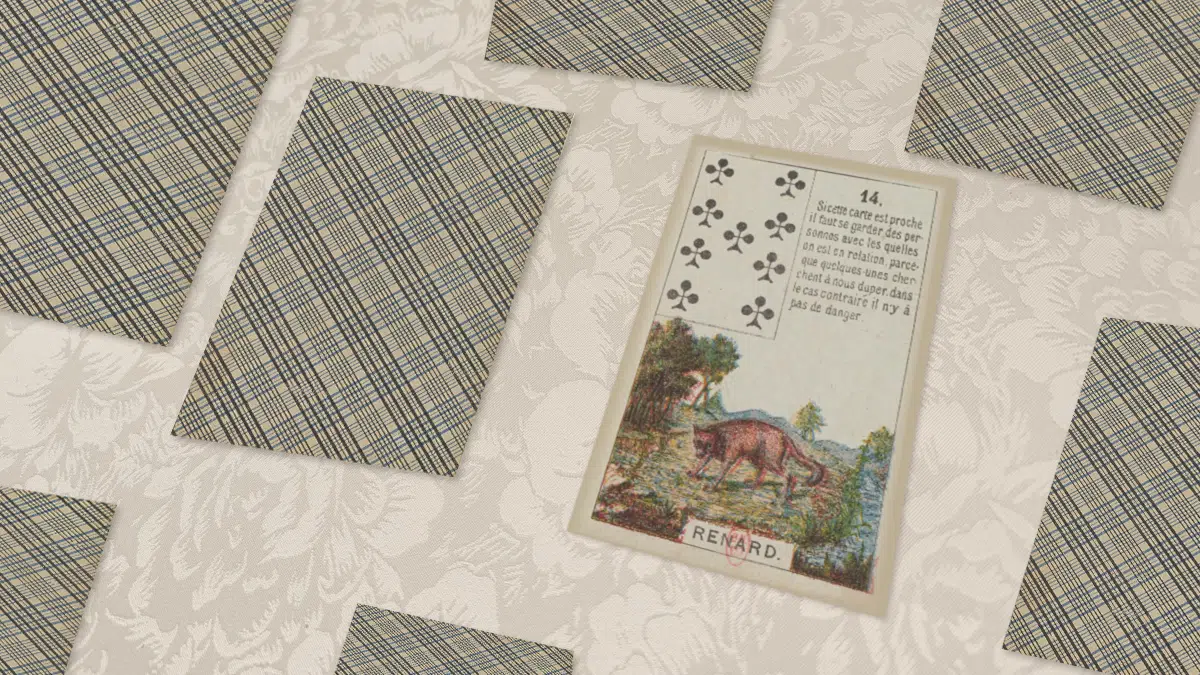 Carte Renard n°14 du Petit Lenormand en situation de tirage