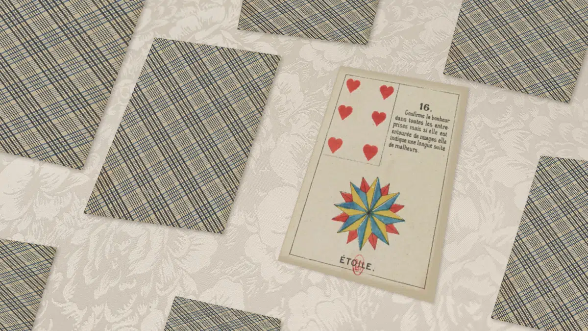 Carte Étoile n°16 du Petit Lenormand en situation de tirage