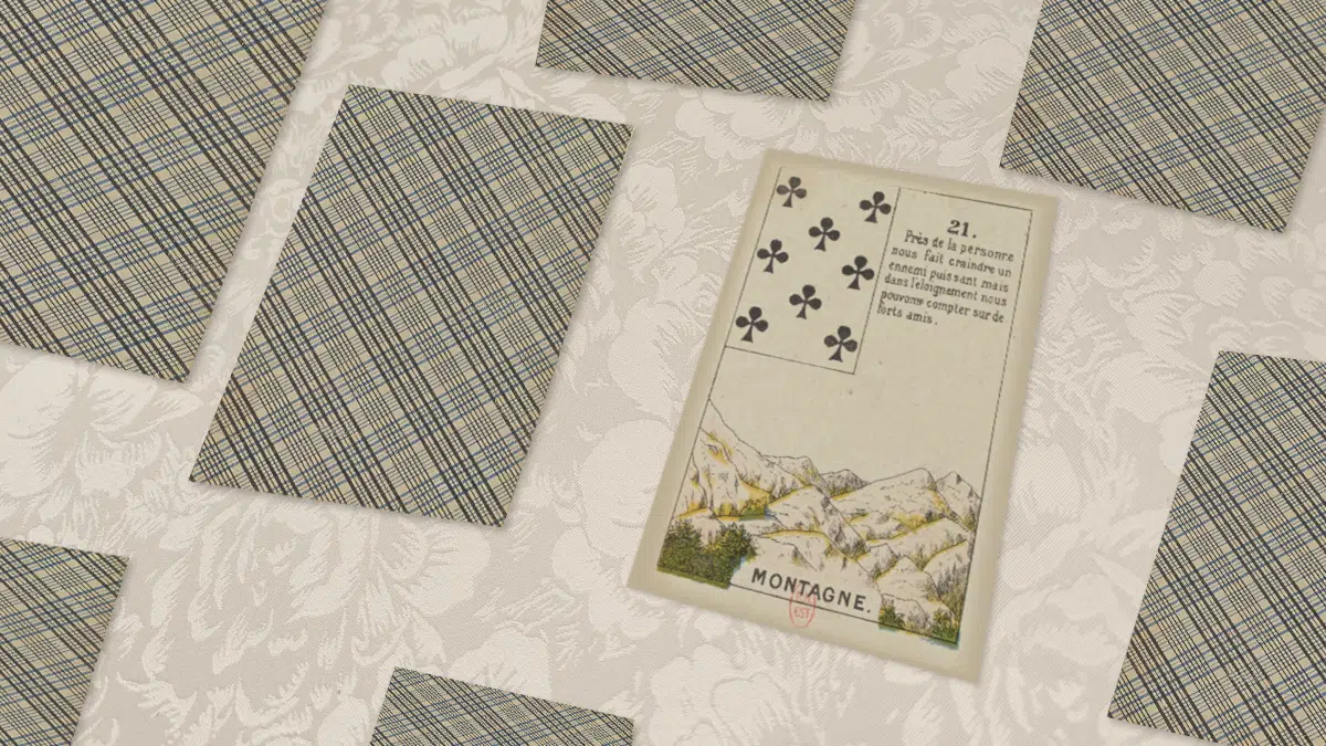 Carte Mont n°21 du Petit Lenormand en situation de tirage