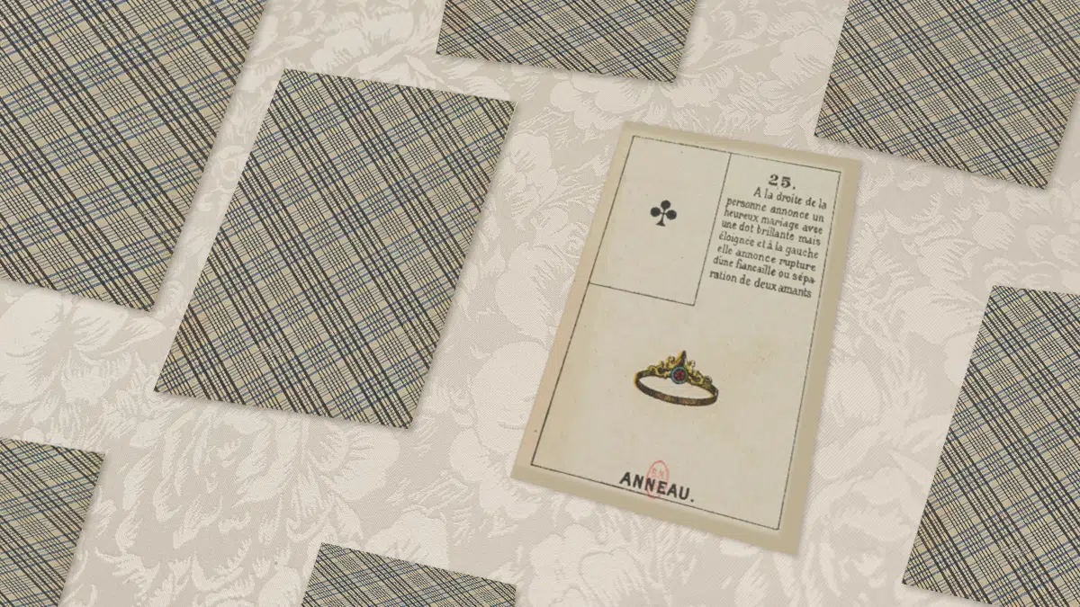 Carte Anneau n°25 du Petit Lenormand en situation de tirage