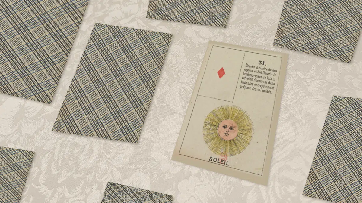 Carte Soleil n°31 du Petit Lenormand en situation de tirage