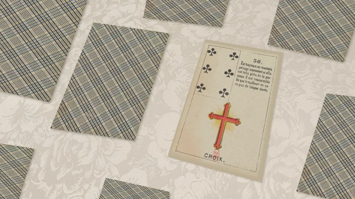 Carte Croix n°36 du Petit Lenormand en situation de tirage
