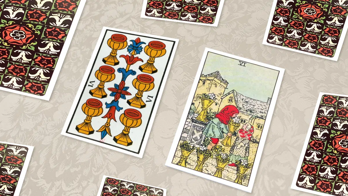Six de Coupes, Tarot de Marseille et Rider-Waite, en situation de tirage