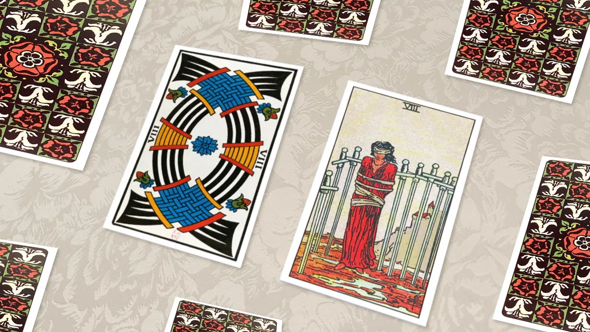 Huit d’Épées, Tarot de Marseille et Rider-Waite, en situation de tirage