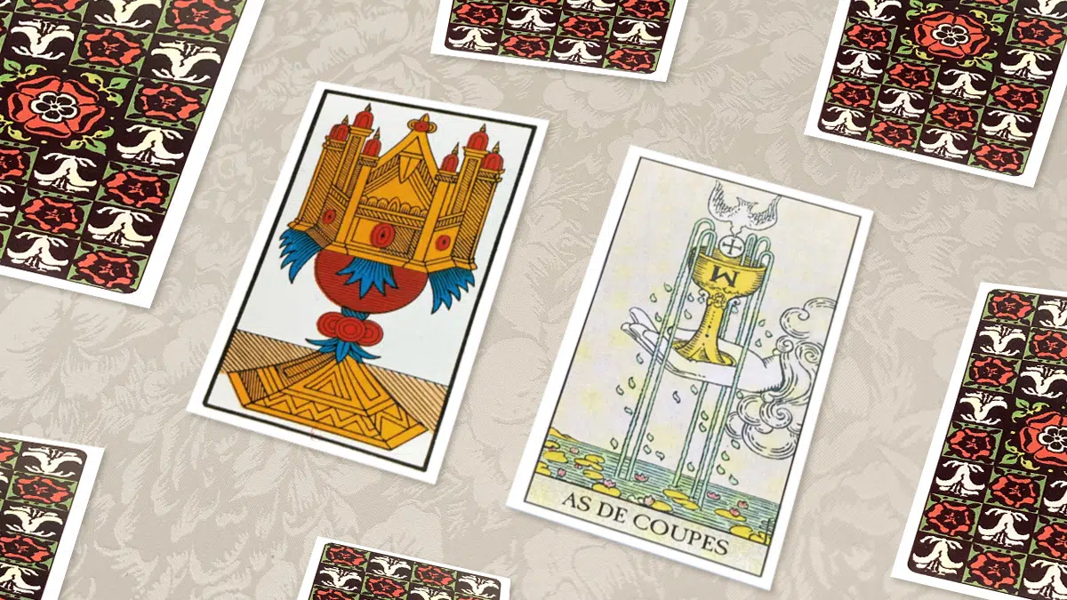 As de Coupes, Tarot de Marseille et Rider-Waite, en situation de tirage