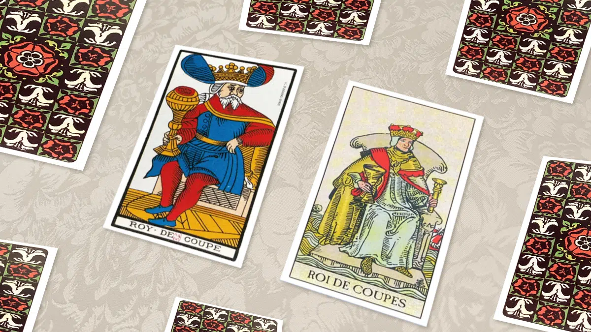 Roi de Coupes, Tarot de Marseille et Rider-Waite, en situation de tirage