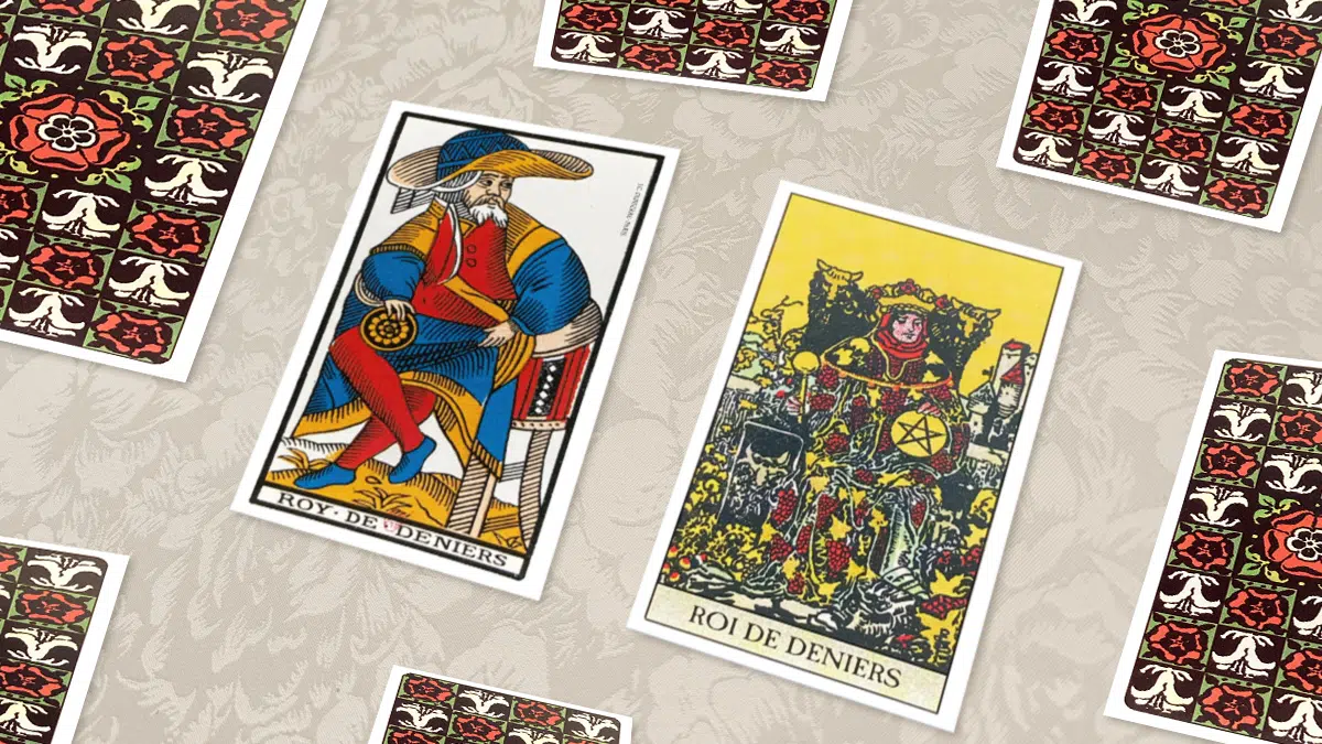 Roi de Deniers, Tarot de Marseille et Rider-Waite, en situation de tirage