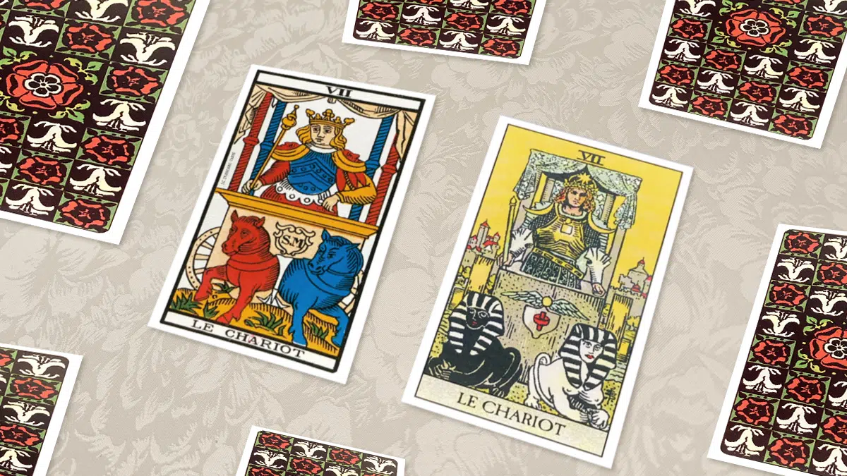 Le Chariot (VII), Tarot de Marseille et Rider-Waite, en situation de tirage