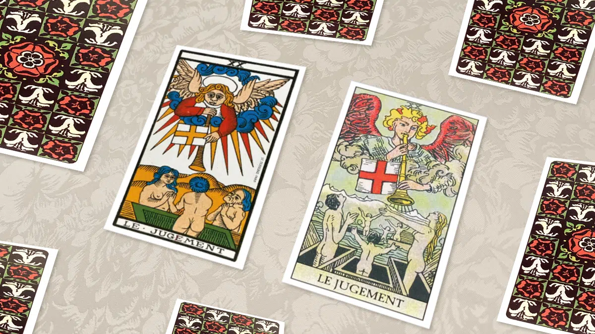 Le Jugement (XX), Tarot de Marseille et Rider-Waite, en situation de tirage